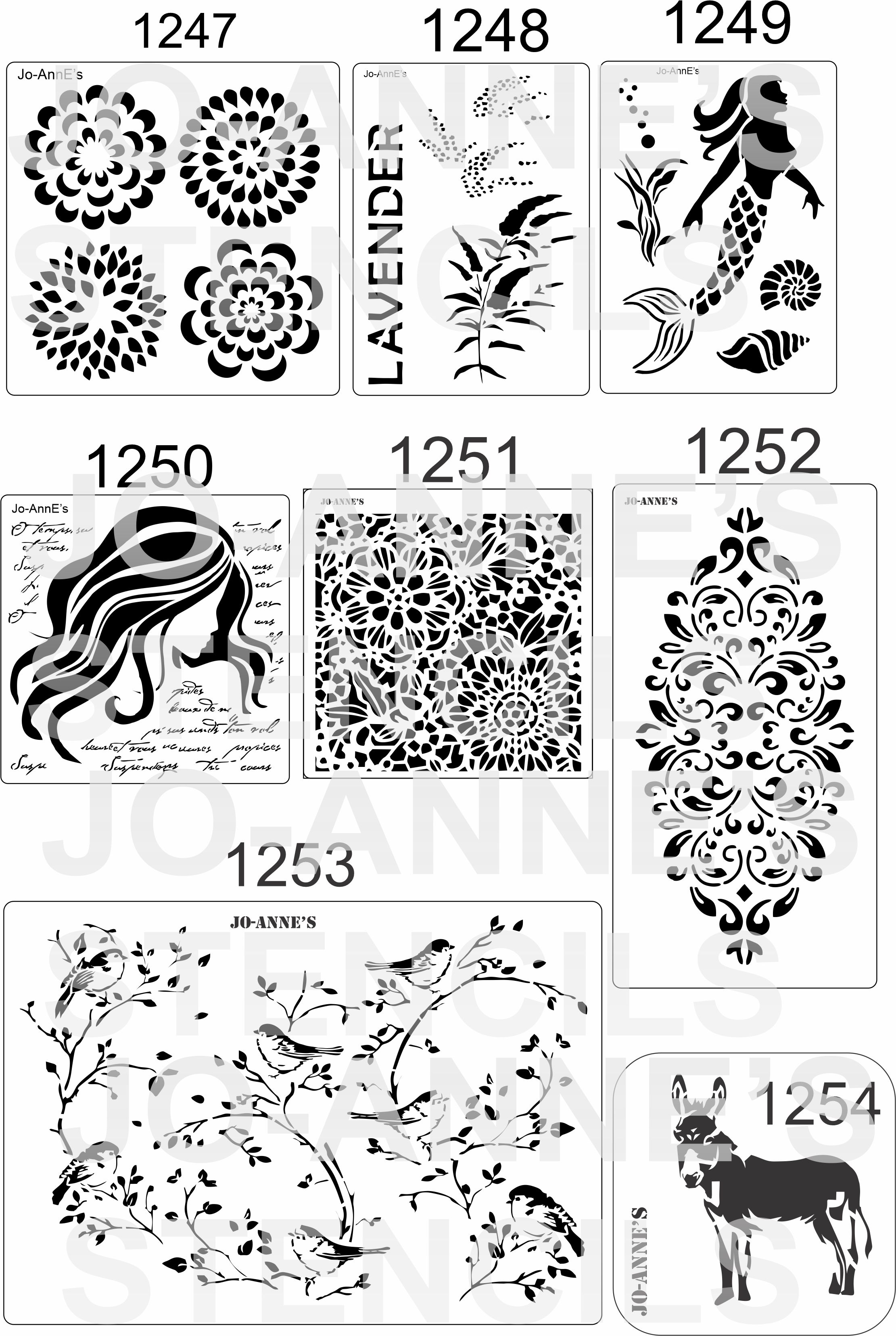 Jo Stencils 1247-1254